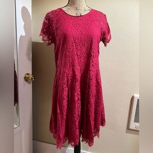 Free People Short Sleeve Lace Dress